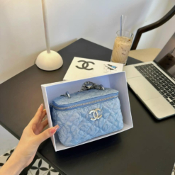 Túi Cốp Chanel Màu Xanh Denim